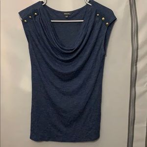 RW&CO cowl neck navy blouse